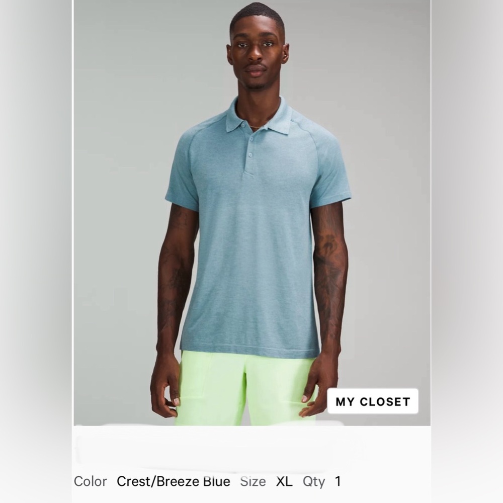 lululemon athletica Light Blue Polo Shirt